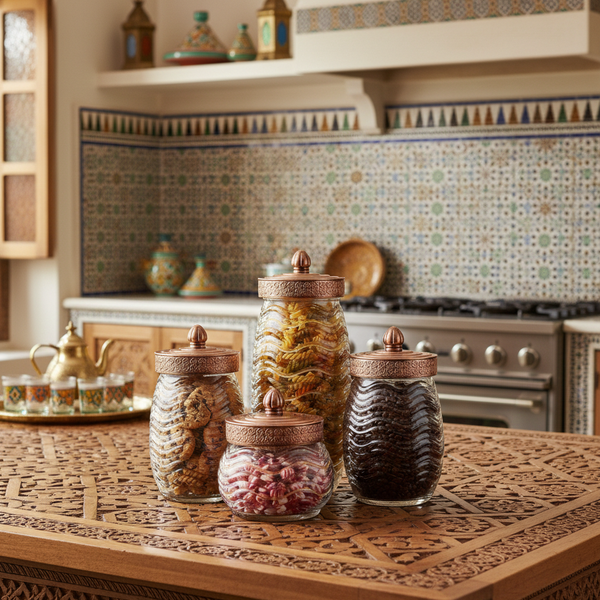 Pack de 4 Bocaux de Conservation Décoratifs
