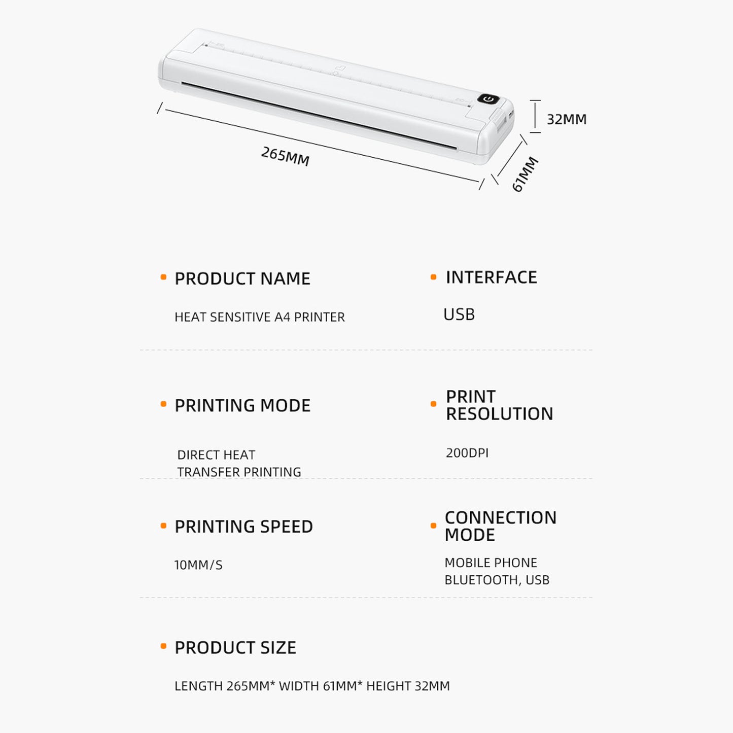 Imprimante Thermique sans Fil pour Papier